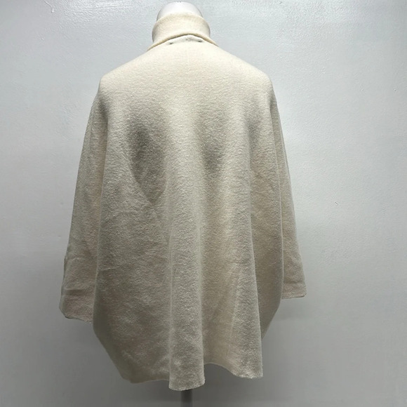 Blumarine Sweater Turtleneck Blouse Knit Top 3/4 Sleeve Boxy Cream Ivory OS * - Picture 3 of 7